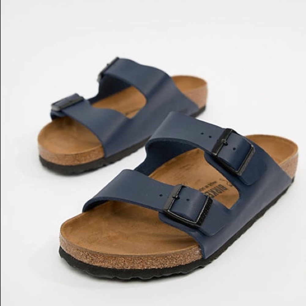 Birkenstock arizona birko-flor sandals in blue - Picture 3 of 12